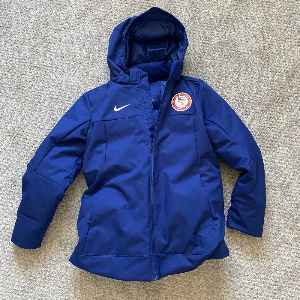 Blue Nike Olympic Down Parka Men's Large